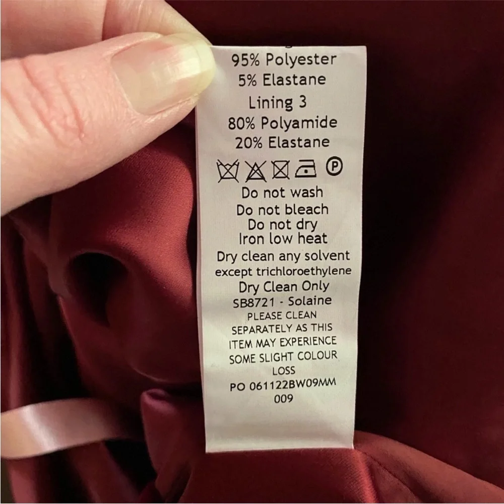 NEW House of CB Solaine Velvet Dress Wine Large